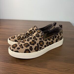 Sofft Somers Slip-On Knit Sneakers Leopard Print Sz 10